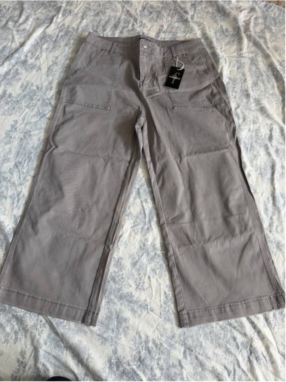 Flamingals Grey Utility Wide-Leg Pants XXL